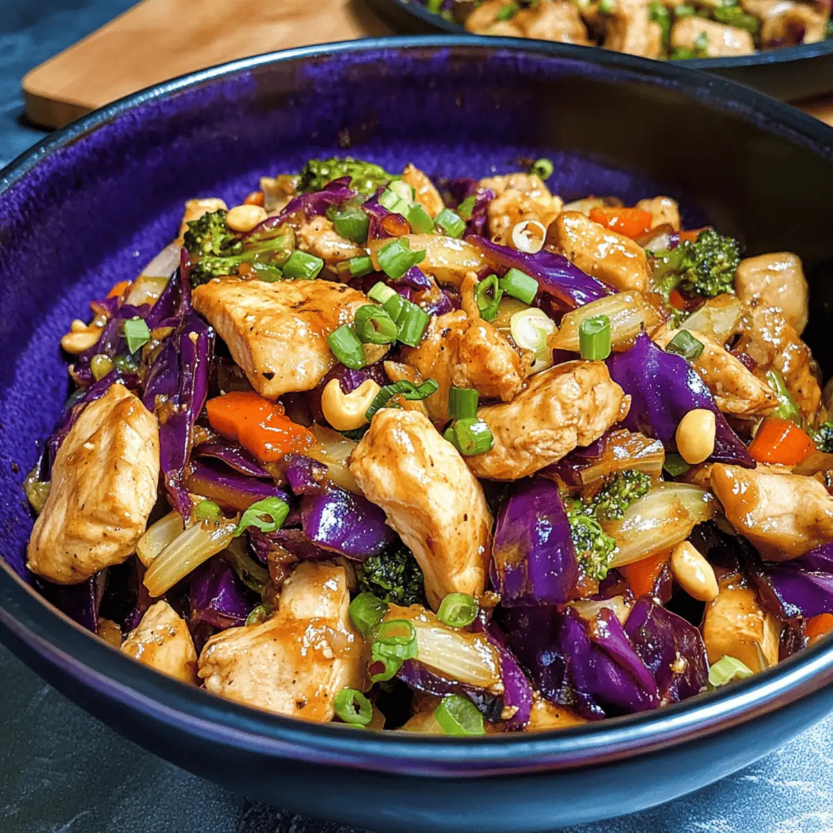 Low Carb Chicken and Red Cabbage Stir Fry