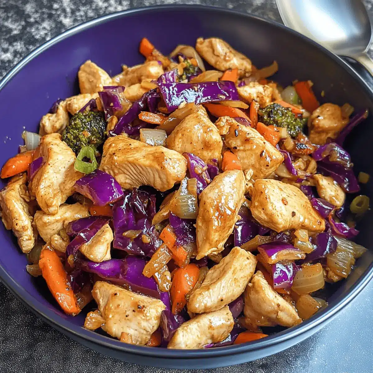 Low Carb Chicken and Red Cabbage Stir Fry