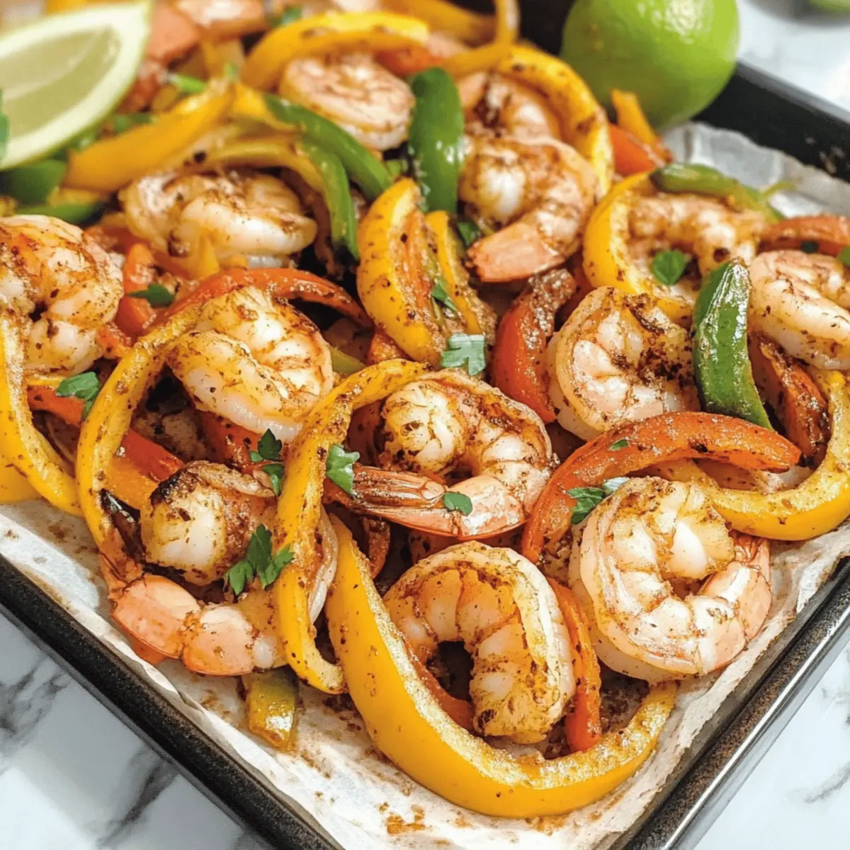 Sheet Pan Cajon Shrimp Fajita Recipe