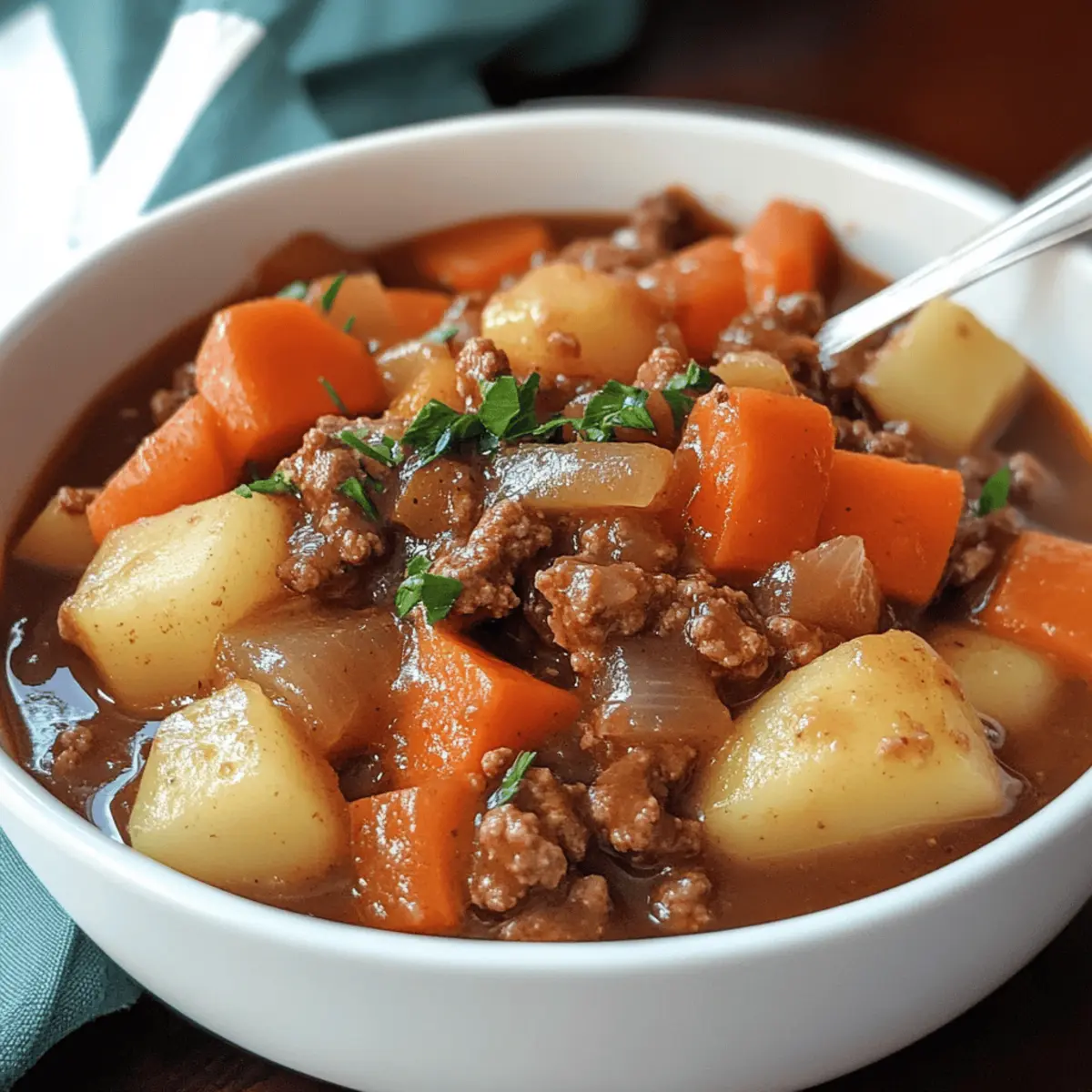 Slow Cooker Ground Beef Stew