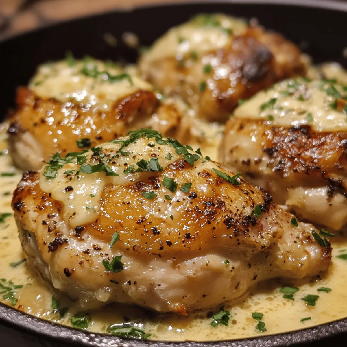 Creamy Garlic Parmesan Chicken Thighs