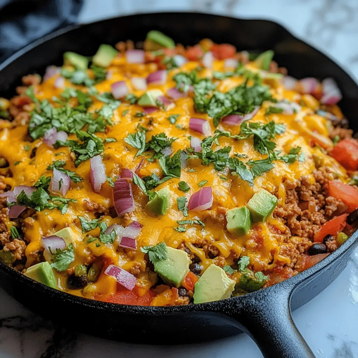 Easy Ground Turkey Taco Skillet