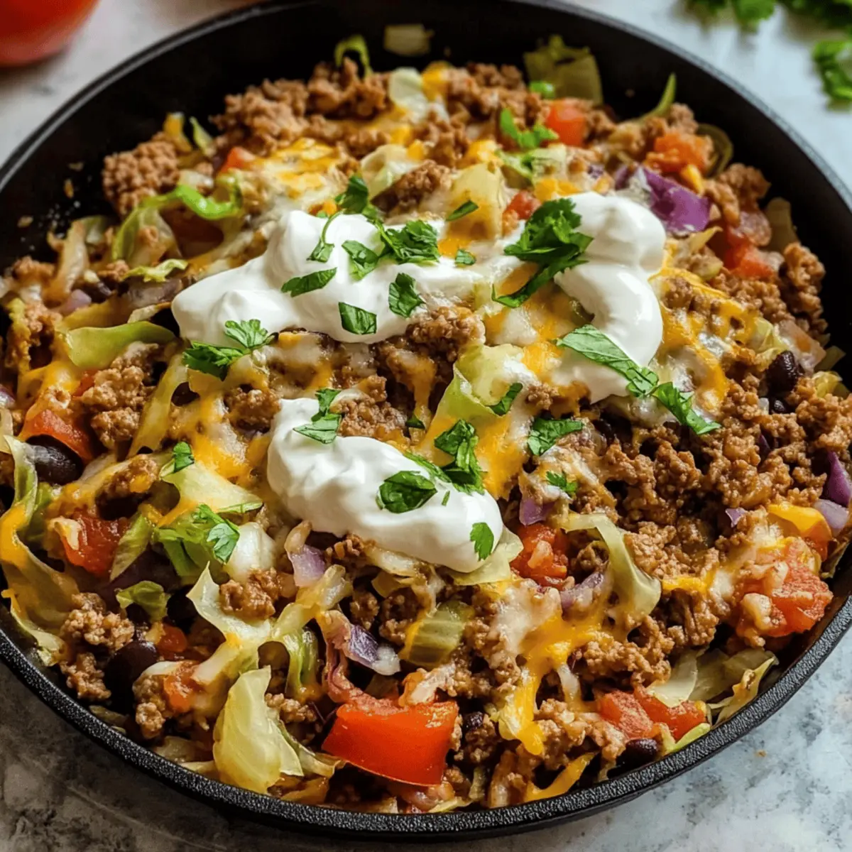 Low Carb Cabbage Taco Skillet