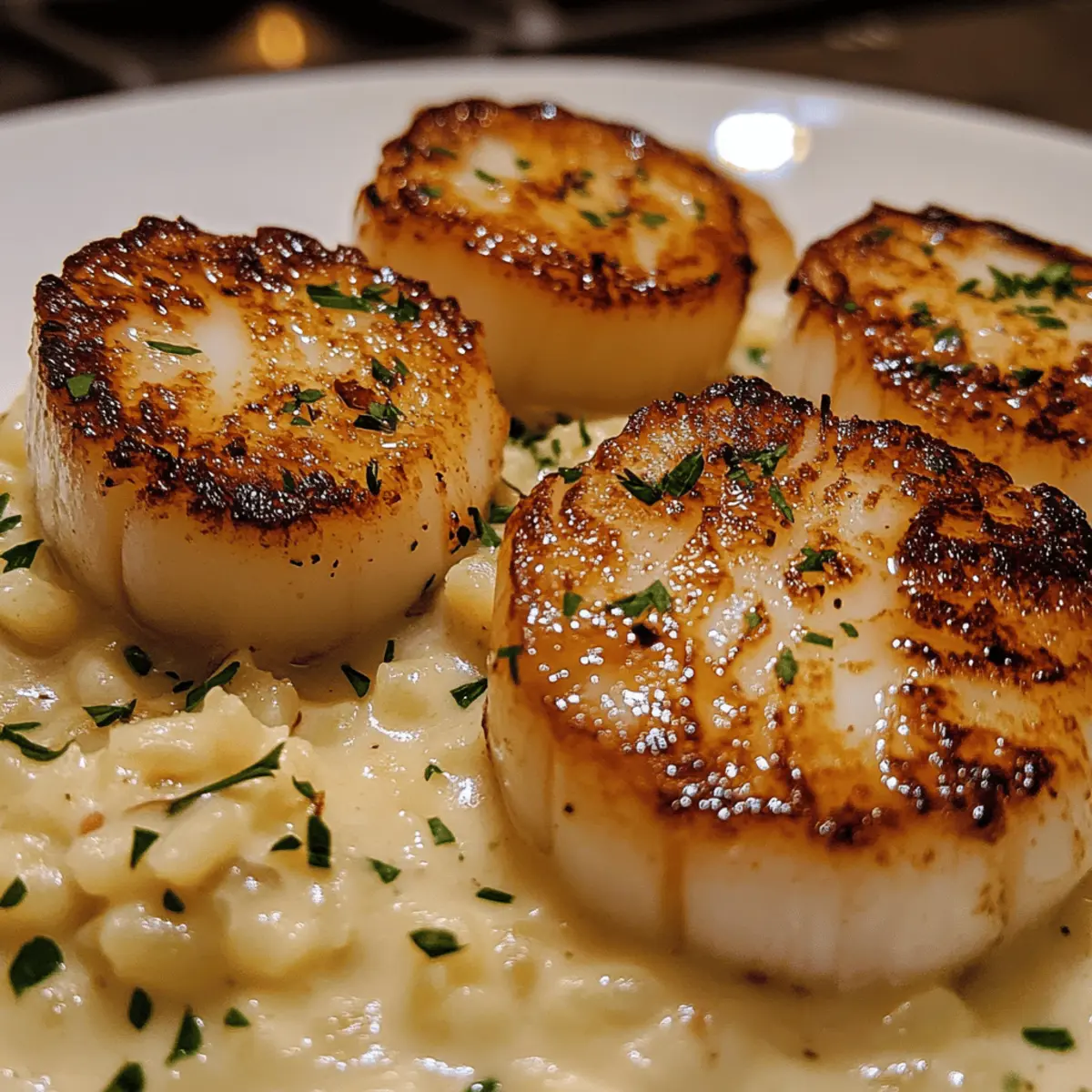 Pan-Seared Scallops with Creamy Risotto