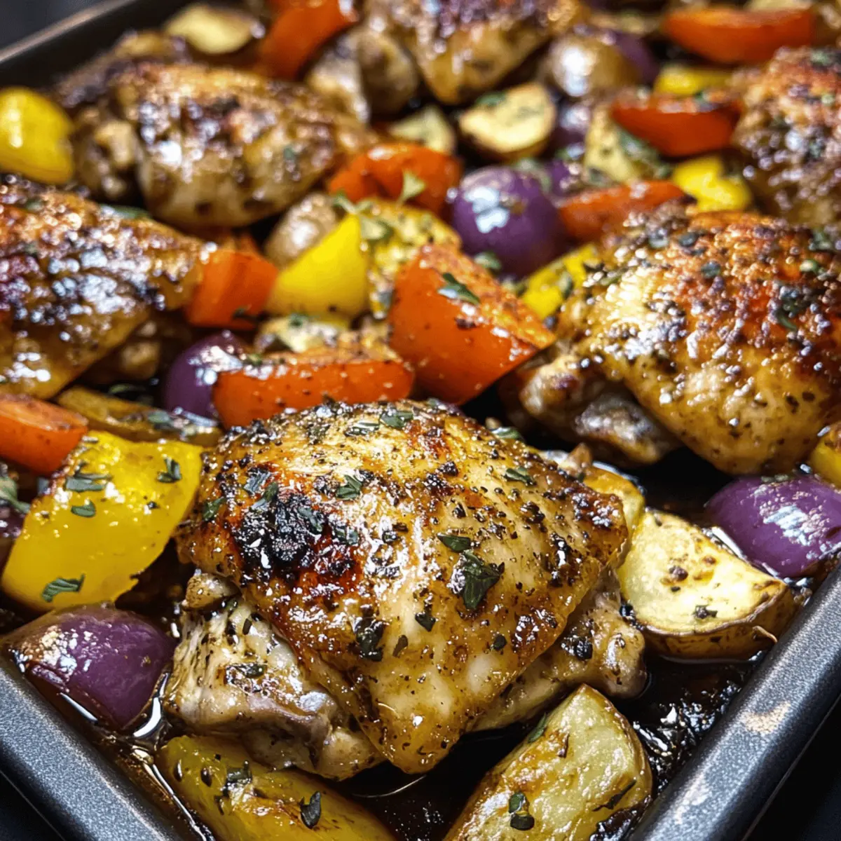 Sheet Pan Balsamic Chicken Thighs with Vegetables