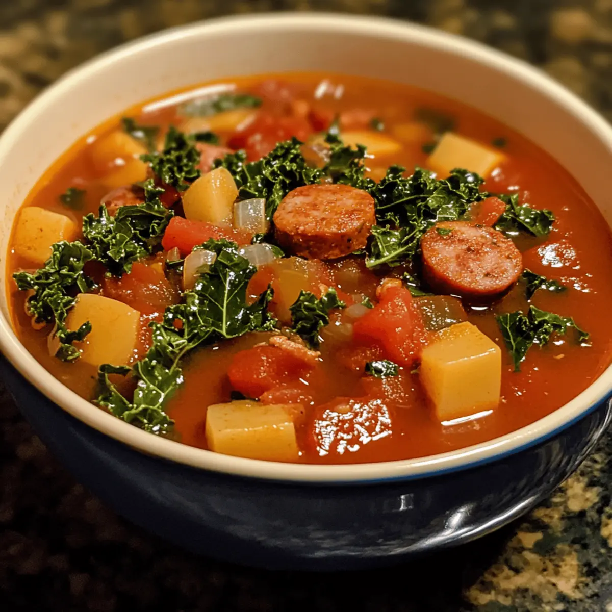 Spicy Sausage and Kale Soup