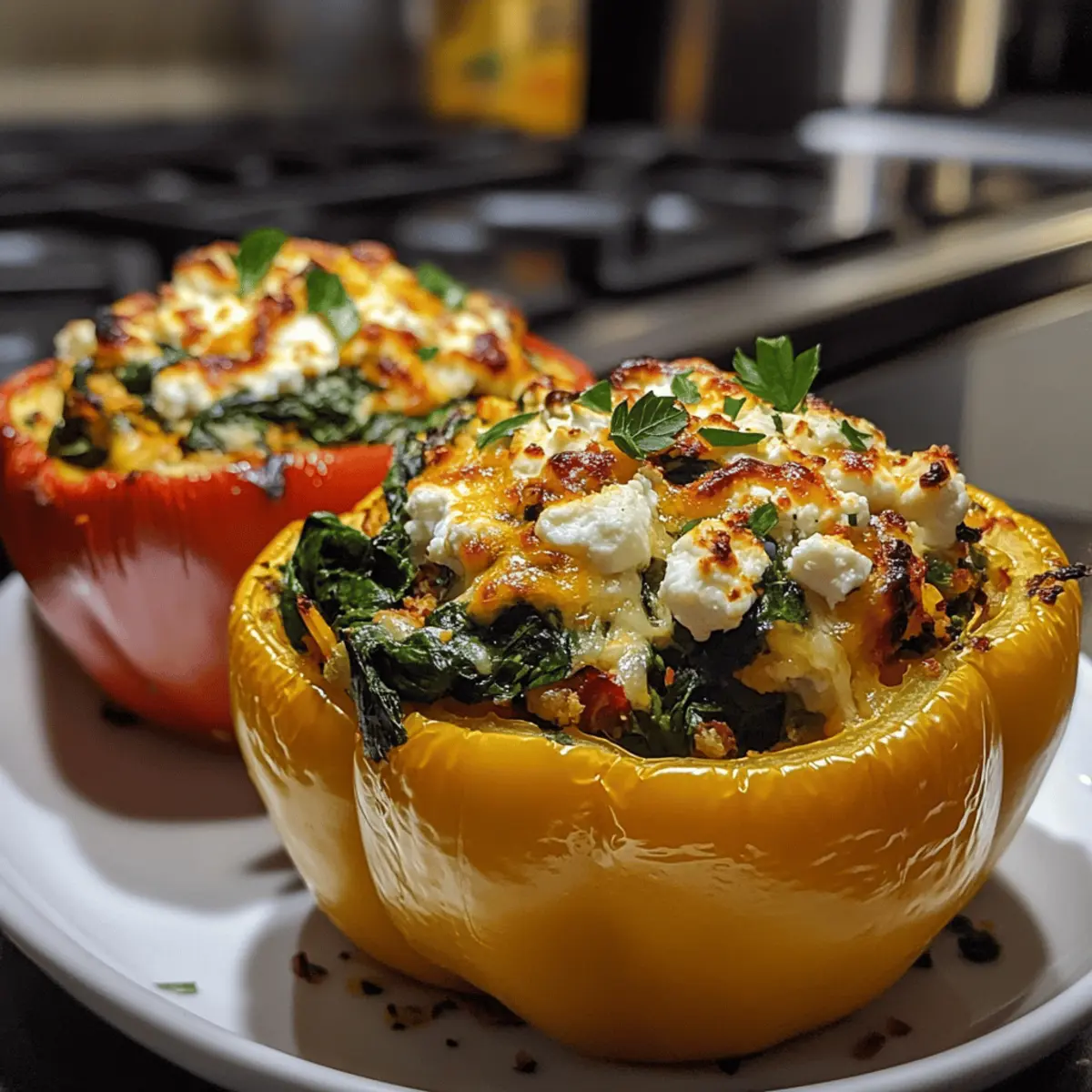 Spinach and Feta Stuffed Peppers