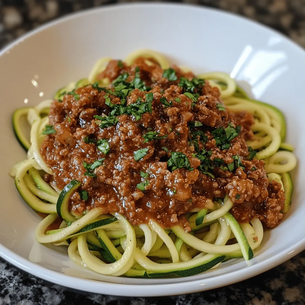 Zucchini Noodles with Meat Sauce
