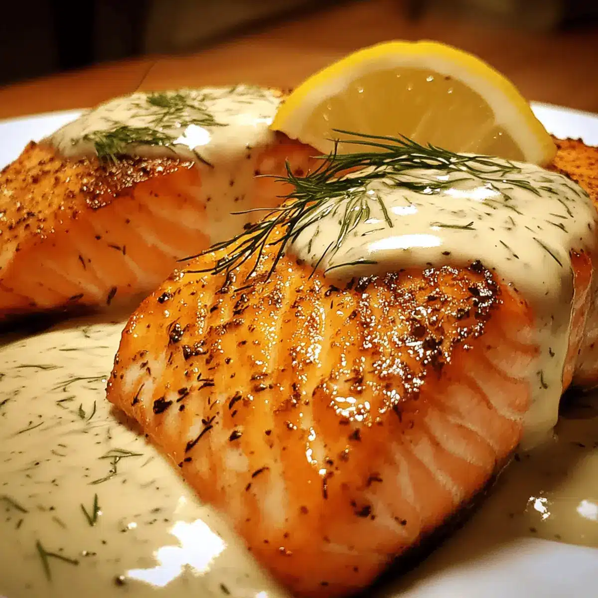 Pan-Seared Salmon with Lemon Dill Sauce