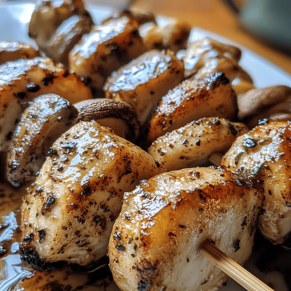 Chicken and Mushroom Skewers