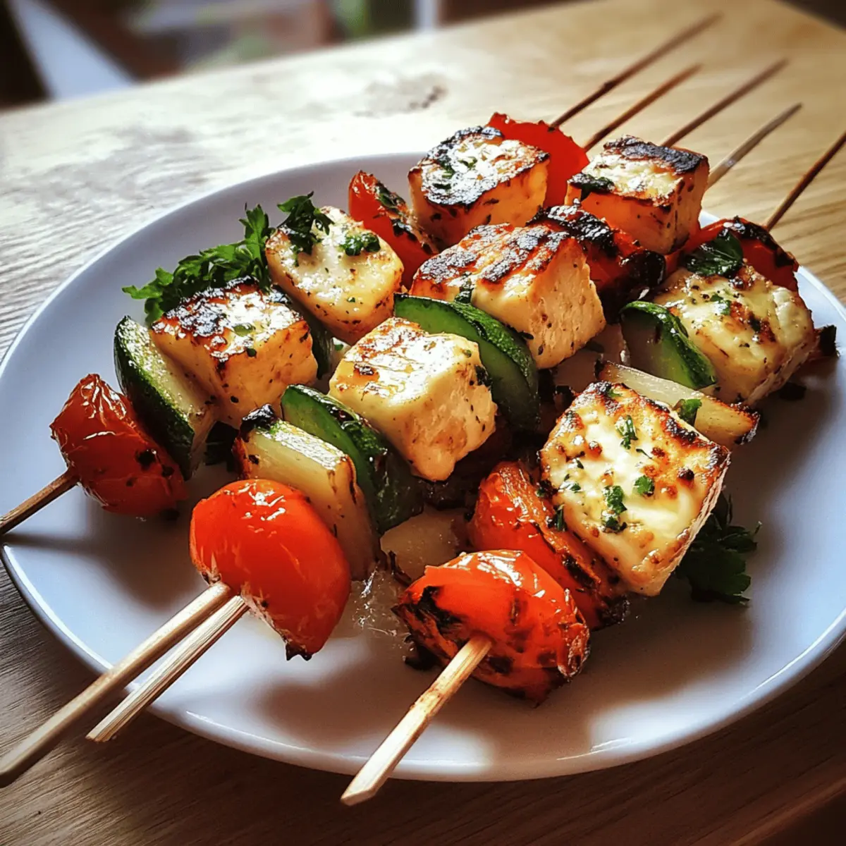 Halloumi and Vegetable Skewers
