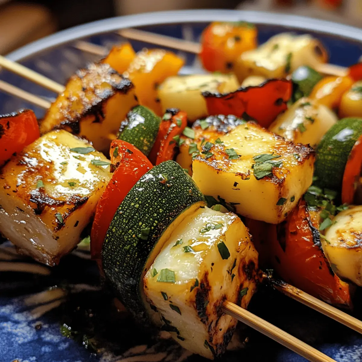 Halloumi and Vegetable Skewers